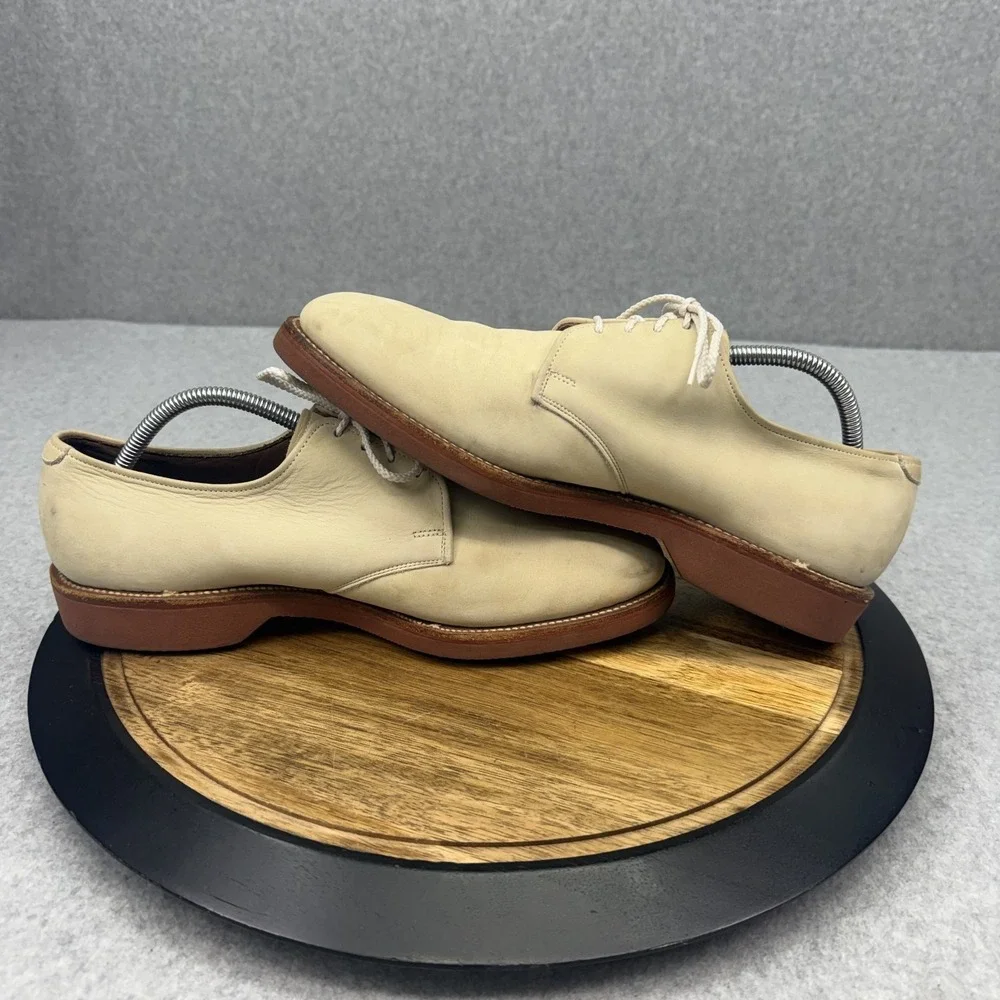 Allen Edmonds Orlean Derby Dress Shoes Beige Round Toe Men's 9.5 EEE WIDE